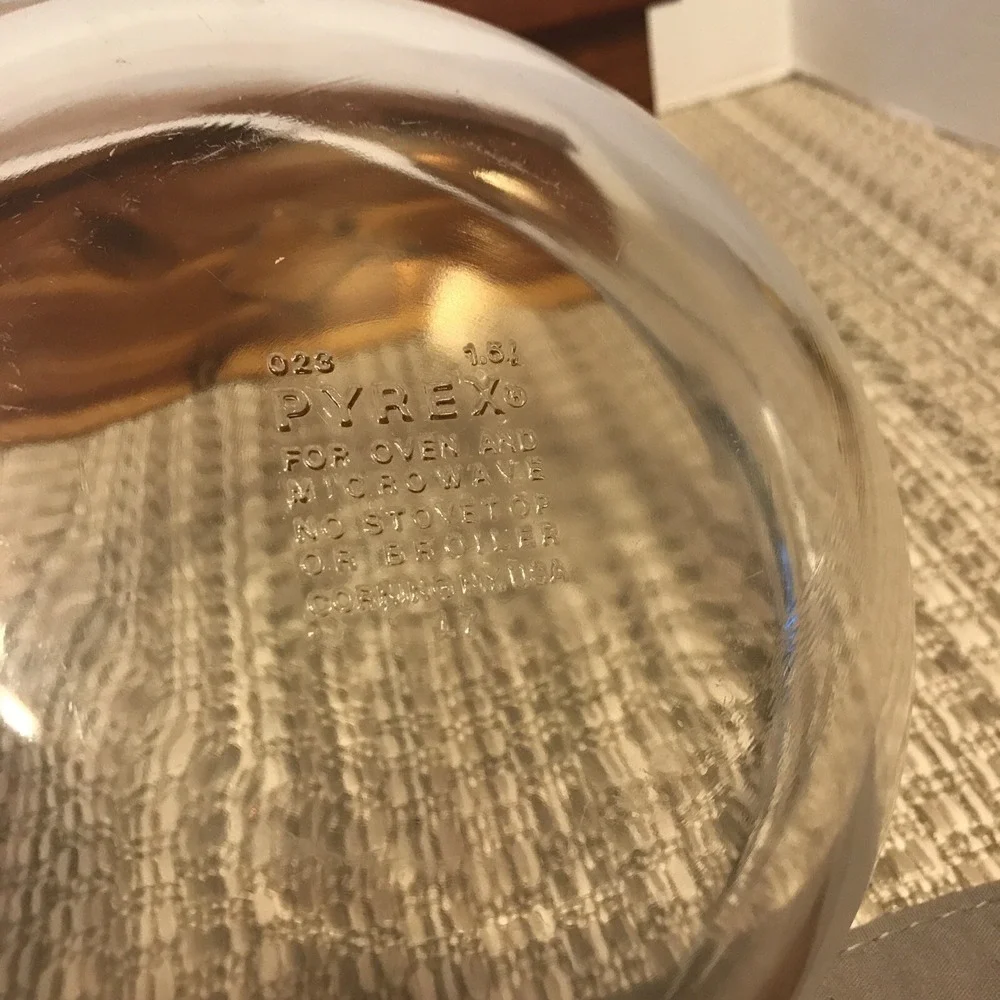 Vintage Pyrex 15L Clear Glass Round Baking Dish‎ 023 Oven Microwave Safe